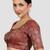 Maroon brocade padded readymade saree blouse
