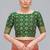 Green woven silk blend readymade blouse
