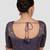 Navy blue brocade padded readymade saree blouse