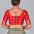 Red zari woven silk blend readymade blouse