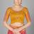 Orange embroidered art silk readymade blouse