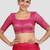 Rani pink brocade padded readymade saree blouse