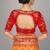 Red embroidered art silk readymade blouse