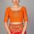 Orange embroidered art silk readymade blouse