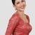 Red brocade padded readymade saree blouse