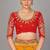 Red embroidered art silk readymade blouse