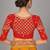 Red embroidered art silk readymade blouse