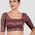 Wine brocade padded readymade saree blouse