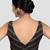 Black & gold striped silk v-neck readymade sleeveless readymade saree blouse