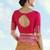 Rani pink faux banarasi silk readymade blouse