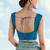 Teal blue faux banarasi silk readymade blouse