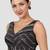 Black & silver striped silk v-neck readymade sleeveless readymade saree blouse