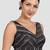 Black & silver striped silk v-neck readymade sleeveless readymade saree blouse