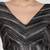 Black & silver striped silk v-neck readymade sleeveless readymade saree blouse