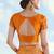 Orange faux banarasi satin silk readymade blouse
