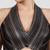 Black & gold striped silk halter neck backless saree blouse