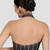 Black & silver striped silk halter neck backless saree blouse