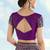 Purple faux banarasi satin silk readymade blouse