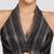 Black & silver striped silk halter neck backless saree blouse