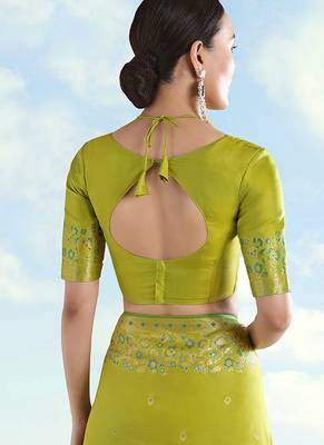 Pear faux banarasi satin silk readymade blouse 2