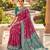 Wine soft silk blend saree with zari weaving meenakari design