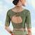 Green faux banarasi silk zari woven readymade blouse