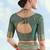 Olive green faux banarasi silk zari woven readymade blouse