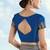Blue faux banarasi silk zari woven readymade blouse