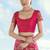 Rani pink faux banarasi satin silk readymade blouse