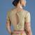 Cream faux banarasi satin silk readymade blouse