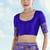 Navy blue faux banarasi satin silk readymade blouse