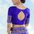 Navy blue faux banarasi satin silk readymade blouse