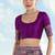 Purple faux banarasi satin silk readymade blouse