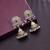 Green color dual tone oxidised earrings