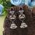 Maroon color dual tone oxidised earrings