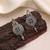 Rani & green color dual tone oxidised earrings