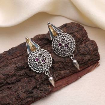 Rani color dual tone oxidised earrings 1