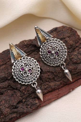 Rani color dual tone oxidised earrings