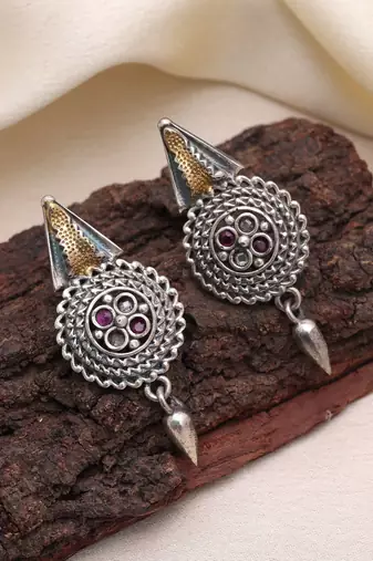 Rani color dual tone oxidised earrings