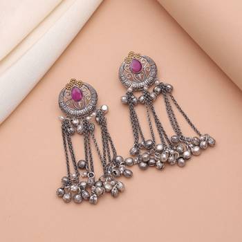 Rani color dual tone oxidised earrings 1