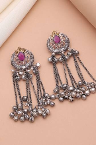 Rani color dual tone oxidised earrings