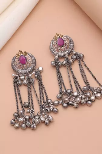 Rani color dual tone oxidised earrings