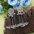 Gold & silver color dual tone oxidised earrings