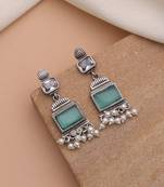 Pista green color oxidised earrings