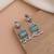 Pista green color oxidised earrings
