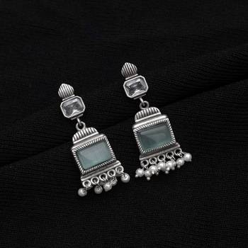 Pista green color oxidised earrings 2