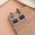 Blue color oxidised earrings