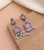 Light pink color oxidised earrings