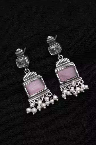 Light pink color oxidised earrings
