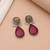 Maroon color dual tone oxidised earrings